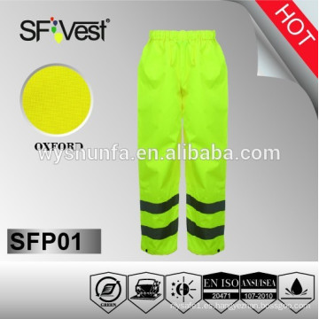 Pantalones impermeables recubiertos de PVC con tejido oxford 300D, EN ISO 20471